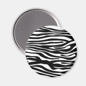 Zebra Print Pattern - Black and White Magneet (Voorkant / Achterkant)