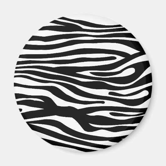Zebra Print Pattern - Black and White Magneet (Voorkant)