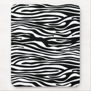Zebra Print Pattern - Black and White Muismat