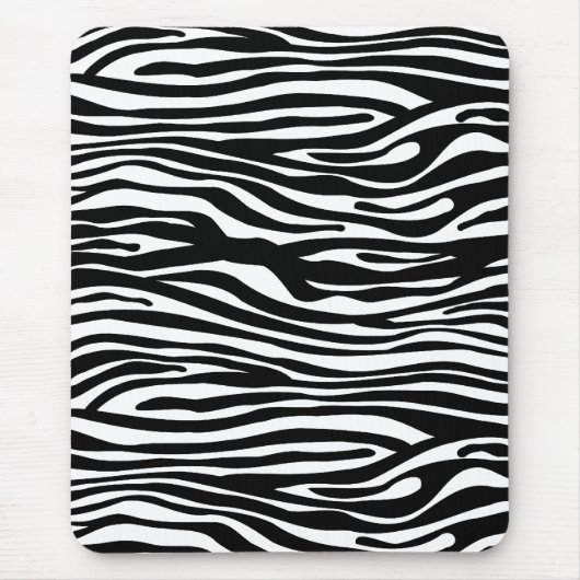 Zebra Print Pattern - Black and White Muismat (Voorkant)
