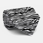 Zebra Print Pattern - Black and White Stropdas (Opgerold)