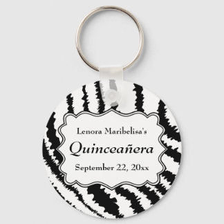 Zebra Print Pattern Quinceanera Sleutelhanger