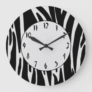 Zebra Print Pattern Wall Clock Grote Klok