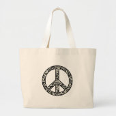 Zebra Print Peace Sign-Tas Grote Tote Bag (Voorkant)
