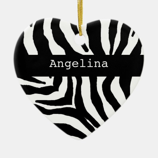 Zebra Print Personalized Name Ornament (Voorkant)