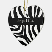 Zebra Print Personalized Name Ornament (Links)