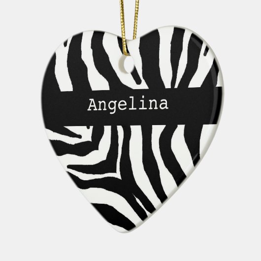 Zebra Print Personalized Name Ornament (Links)