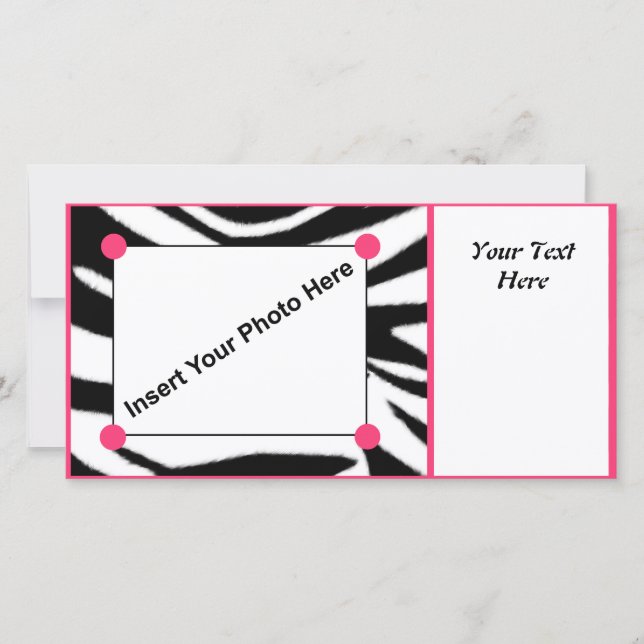 Zebra Print Photo Card (Voorkant)