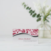 Zebra Print Photographer Visitekaartje Red (Staand voorkant)