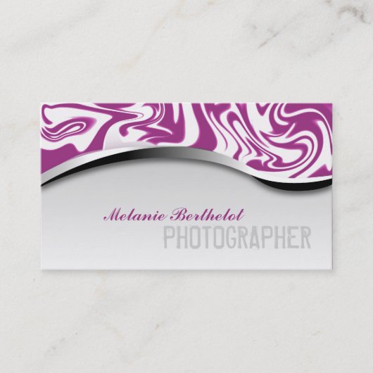 Zebra Print Photographer Visitekaartje Roze (Voorkant)