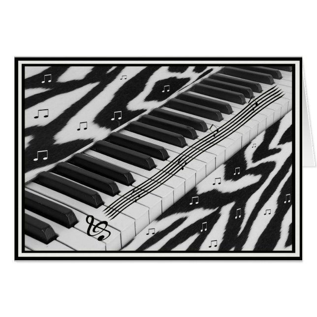 Zebra Print Piano-toetsenbord (Voorkant Horizontaal)