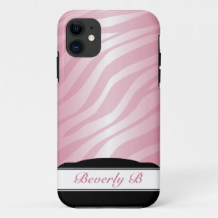 Zebra Print Pink Fusion personalized iPhone 5 Hoes