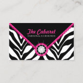 Zebra Print Pink Lace en Diamond Visitekaartje (Voorkant)