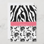Zebra Print Pink Martini Bachelorette Kaart (Achterkant)