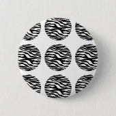 Zebra Print Polka Dots Button (Voorkant)