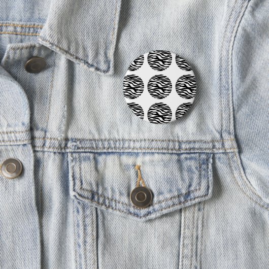 Zebra Print Polka Dots Button (In situ)