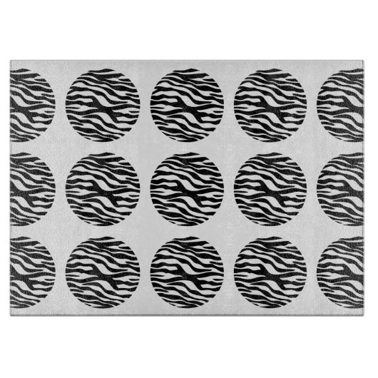 Zebra Print Polka Dots Cutting Board Snijplank (Voorkant)