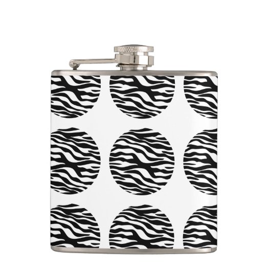 Zebra Print Polka Dots Flask Heupfles (Voorkant)