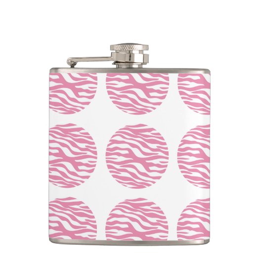 Zebra Print Polka Dots Flask Heupfles (Voorkant)