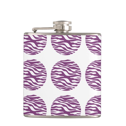 Zebra Print Polka Dots Flask Heupfles (Voorkant)