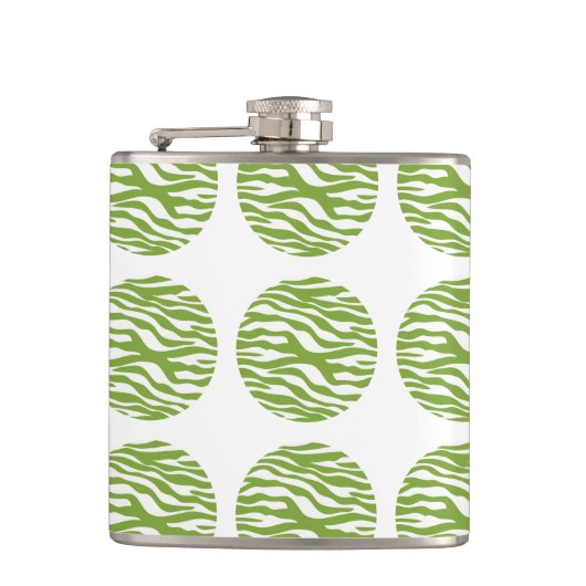 Zebra Print Polka Dots Flask Heupfles (Voorkant)