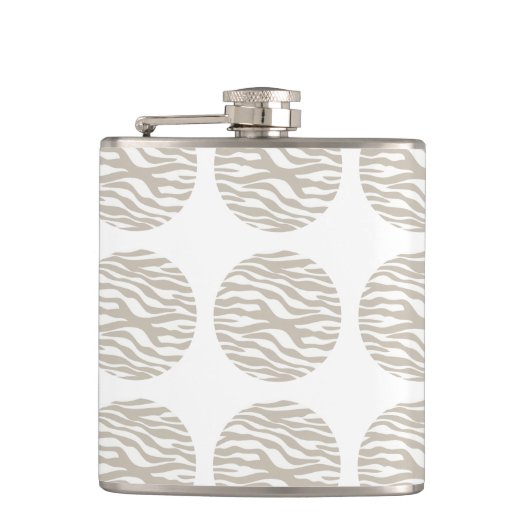 Zebra Print Polka Dots Flask Heupfles (Voorkant)
