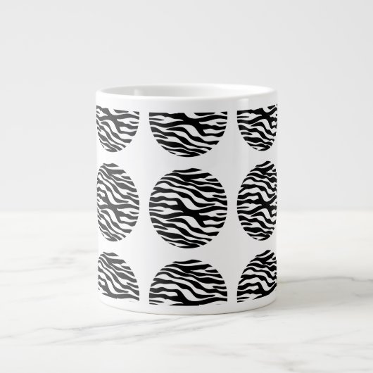 Zebra Print Polka Dots Jumbo Mok (Voorkant)