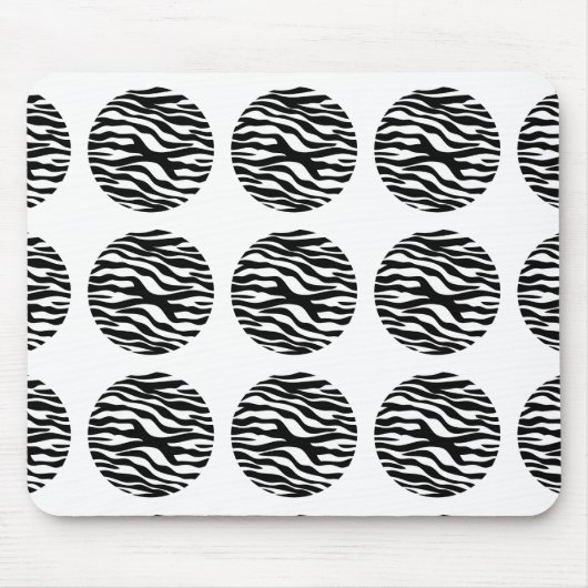 Zebra Print Polka Dots Mousepad Muismat (Voorkant)