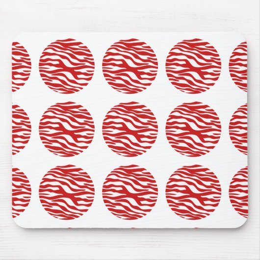 Zebra Print Polka Dots Mousepad Muismat (Voorkant)