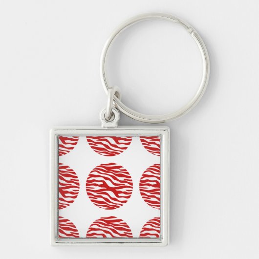 Zebra Print Polka Dots Premium Sleutelhanger (Voorkant)