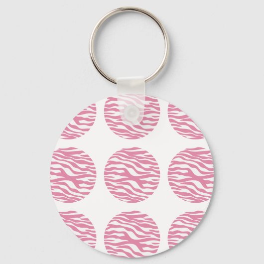 Zebra Print Polka Dots Sleutelhanger (Voorkant)