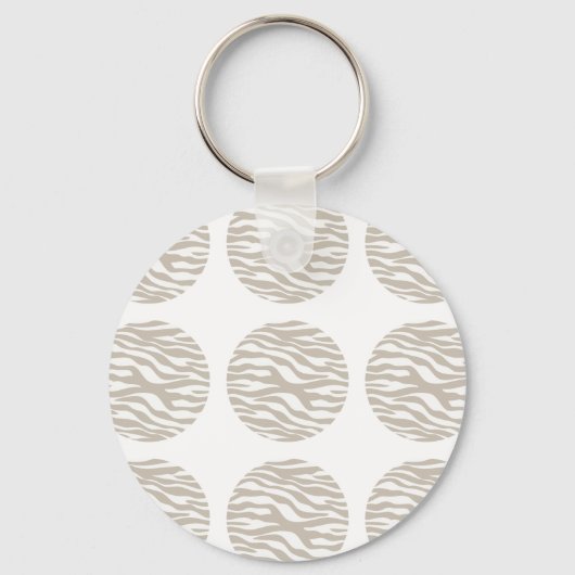 Zebra Print Polka Dots Sleutelhanger (Voorkant)