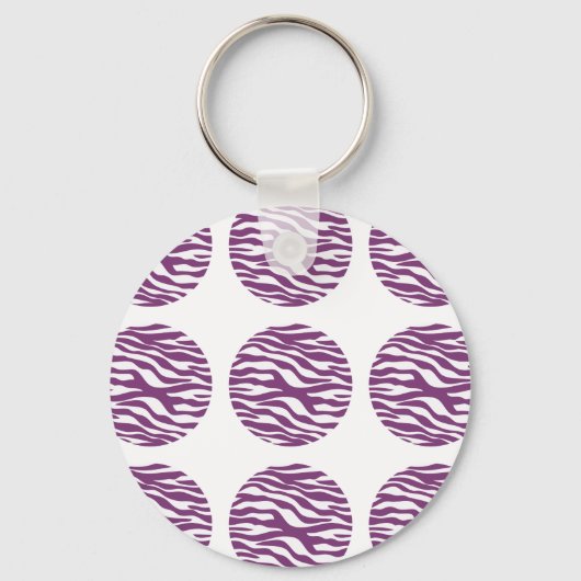 Zebra Print Polka Dots Sleutelhanger (Voorkant)