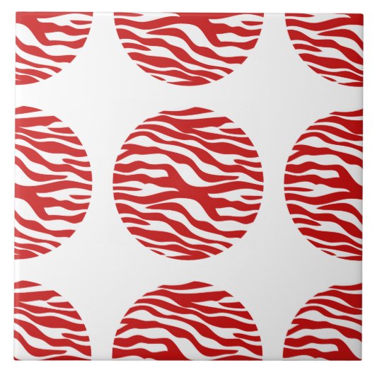 Zebra Print Polka Dots Tegel Tegeltje (Voorkant)