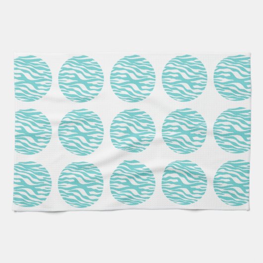 Zebra Print Polka Dots Towel Theedoek (Horizontaal)