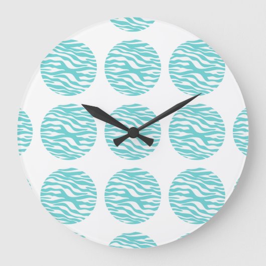Zebra Print Polka Dots Wall klok (Voorkant)