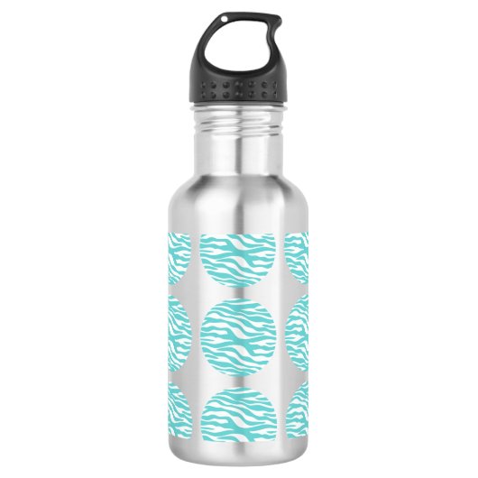 Zebra Print Polka Dots Waterfles (Voorkant)