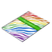 Zebra Print Rainbow Groen, aangepast Notitieboek (Linkerzijde)