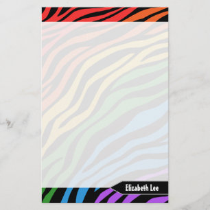 Zebra Print Rainbow Mix Aangepaste schrijfbenodigd Briefpapier