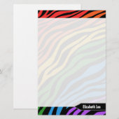 Zebra Print Rainbow Mix Aangepaste schrijfbenodigd Briefpapier (Voorkant / Achterkant)