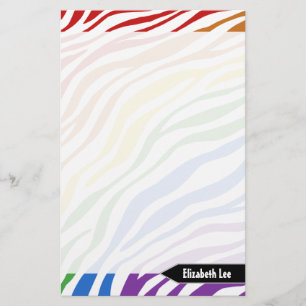 Zebra Print Rainbow Mix Aangepaste schrijfbenodigd Briefpapier