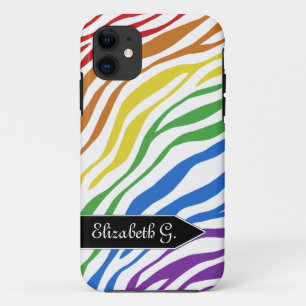 Zebra Print Rainbow Mix iPhone 5 Hoesje