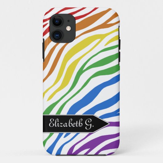Zebra Print Rainbow Mix iPhone 5 Hoesje (Achterkant)
