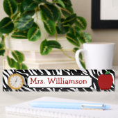 Zebra Print Red Apple leraar naamplaat Naambordje