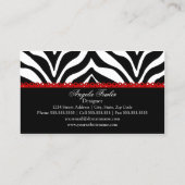 Zebra Print & Red Lace Elegant Visitekaartje (Achterkant)