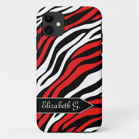 Zebra Print Red Mix iPhone 5 Hoesje (Achterkant)