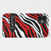 Zebra Print Red Mix iPhone 5 Hoesje (Achterkant (horizontaal))