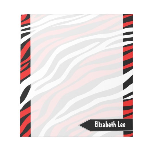 Zebra Print Red Mix Speciaal Notitieblok (Voorkant)