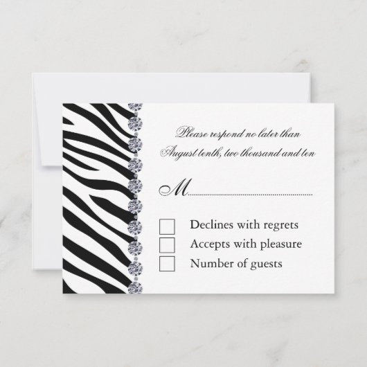 Zebra Print Reply Cards RSVP Kaartje (Achterkant)