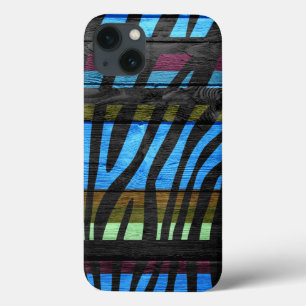 Zebra Print Retro Wood Case-Mate iPhone Case